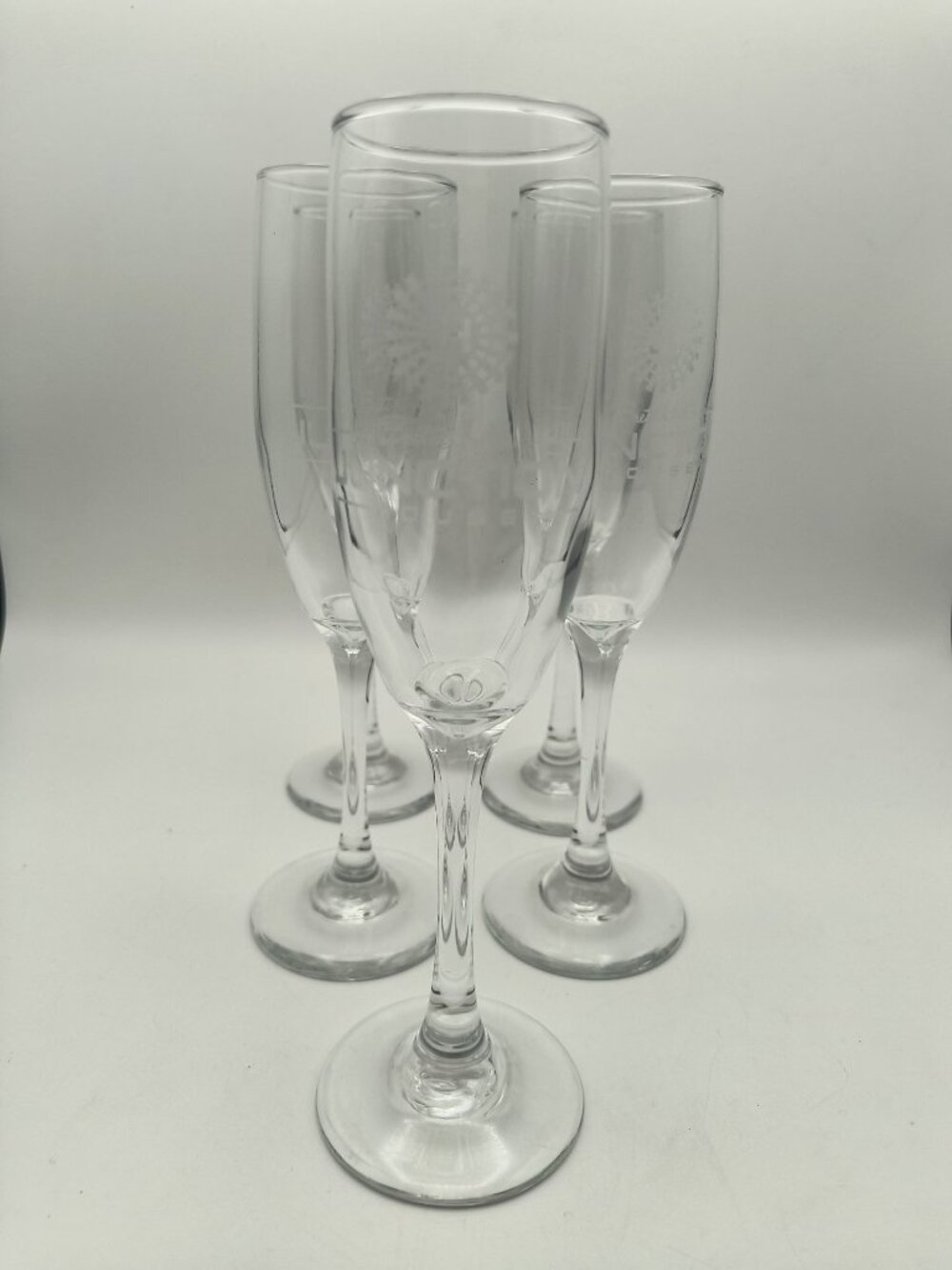 Set Of 5 Brett Hull Junction House Etched Wine Glasses St. Louis Blues Logo 8.5"